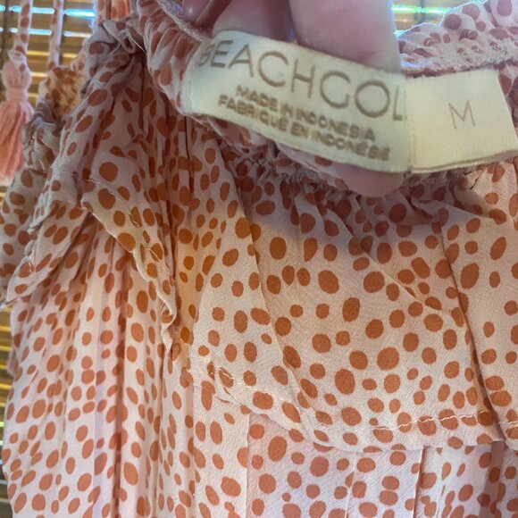 Beach Gold Pink Polka Dot Dress - Picture 2 of 5